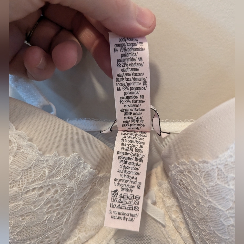 Victoria's Secret Sheer Ivory Lace Corset Bustier Bridal Coquette - Picture 11 of 13